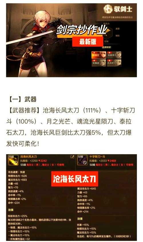 如何为剑皇角色做出的武器选择?有哪些值得考虑的武器选项?
