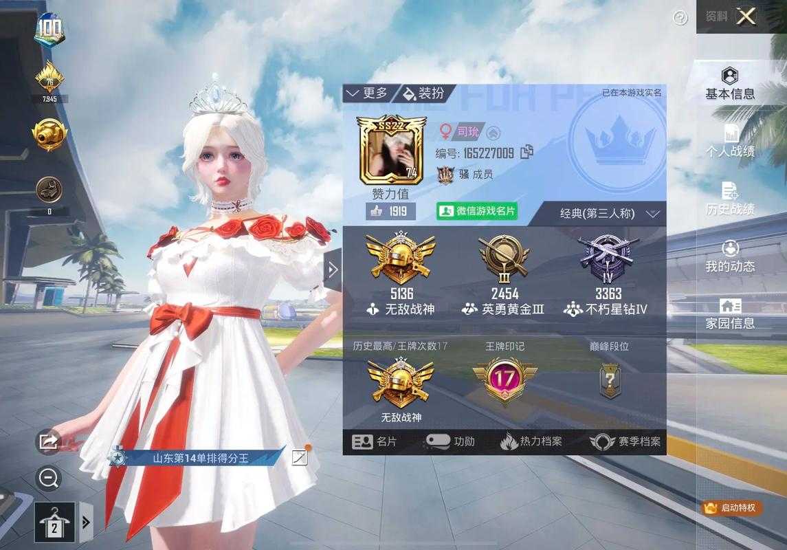 河南和平精英战神榜一 玩家 战神,精英