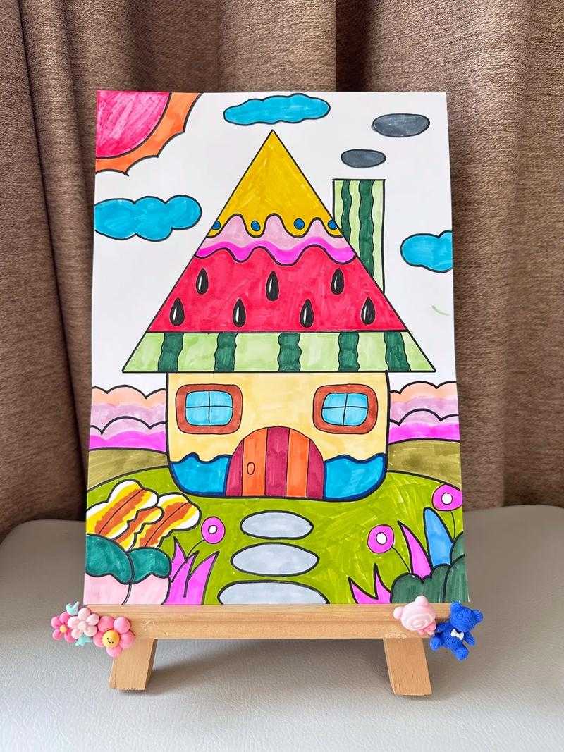泡泡里的世界儿童画迷你小房子